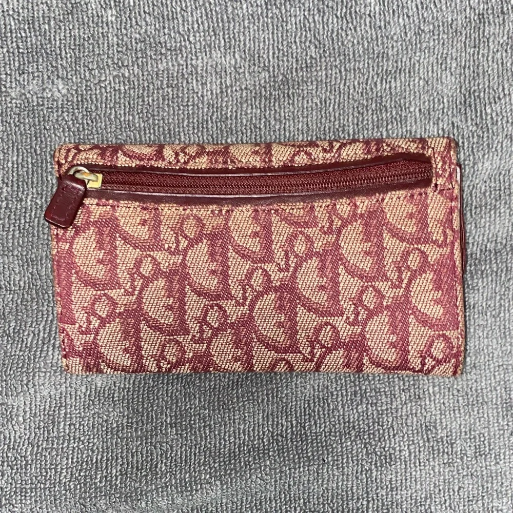 Dior Bordeaux Monogram Trotter Saddle Wallet